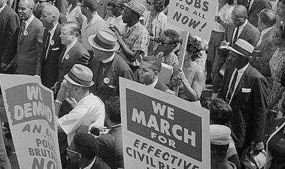 Protestors at Civil Rights March on Washington 1963